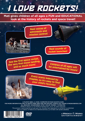 I Love Rockets! Kid's DVD about rockets and space travel - DVD cover back