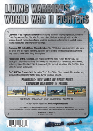 Living Warbirds: World War II Fighters Warbirds DVD Back Cover