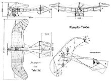 Airplane Picture - Design drawing of Taube from 1911