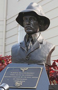 Aviation History - Alberto Santos-Dumont - Bust near the Brazilian Embassy, Washington, D.C., USA