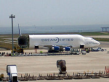 Airplane Picture - A 747 LCF Dreamlifter with its swing-tail cargo bay open