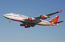 Airplane Picture - Air India 747-400 Konark, the first 747-400 to enter the Air India fleet.