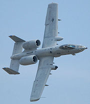 Airplane Pictures - An A-10 entering a knife-edge pass