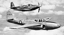 Airplane Picture - P-59A (S/N 44-22609, first production -A model) and P-63 (S/N 42-69417) in flight.