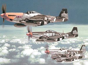 Airplane Pictures - North American P-51 Mustangs of the 375th Fighter Squadron, 361st Fighter Group, summer 1944