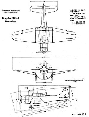 Airplane Pictures - SBD-5 drawing