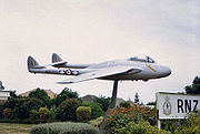 Warbird picture - No. 14 Squadron RNZAF Vampire FB 9 on permanent gate duty at Ohakea, New Zealand